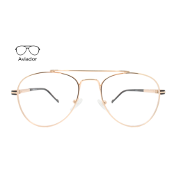 Lente Oftálmico Visual Eyewear VS195016 Dorado con negro