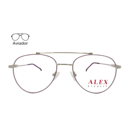 Lente Oftálmico Alex Eyewear ALEXF345 Morado con plata