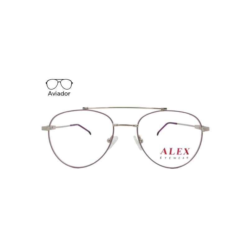 Lente Oftálmico Alex Eyewear ALEXF345 Morado con plata