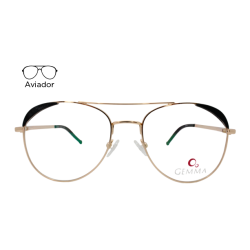 Lente Oftálmico Gemma GEMCJ005 Dorado con negro