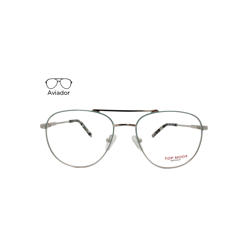 Lente Oftálmico Top Moda Eyewear TM2303M Verde con plata