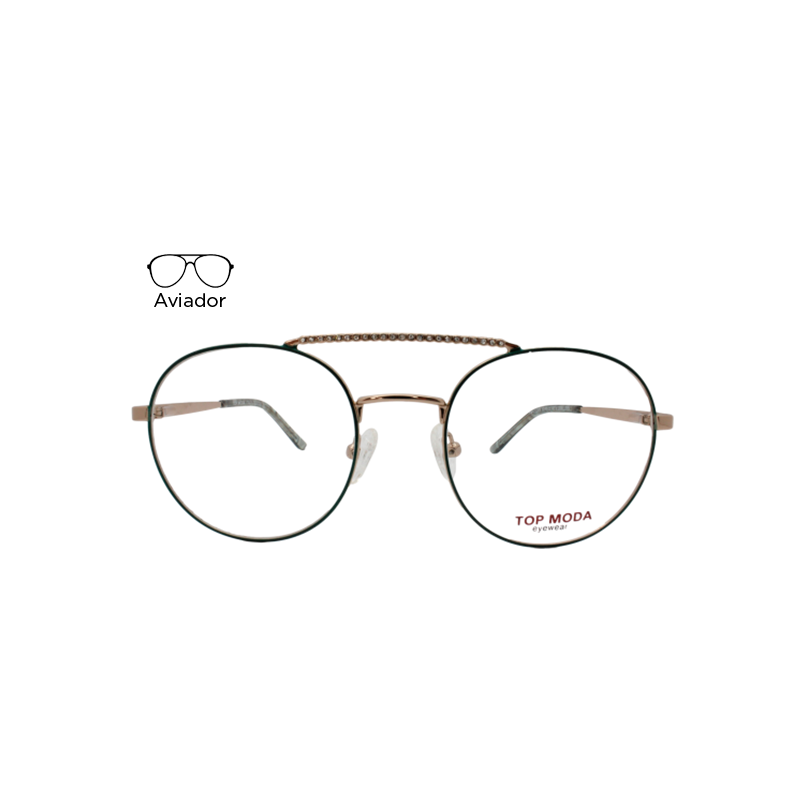 Lente Oftálmico Top Moda Eyewear TM2324M Verde con dorado