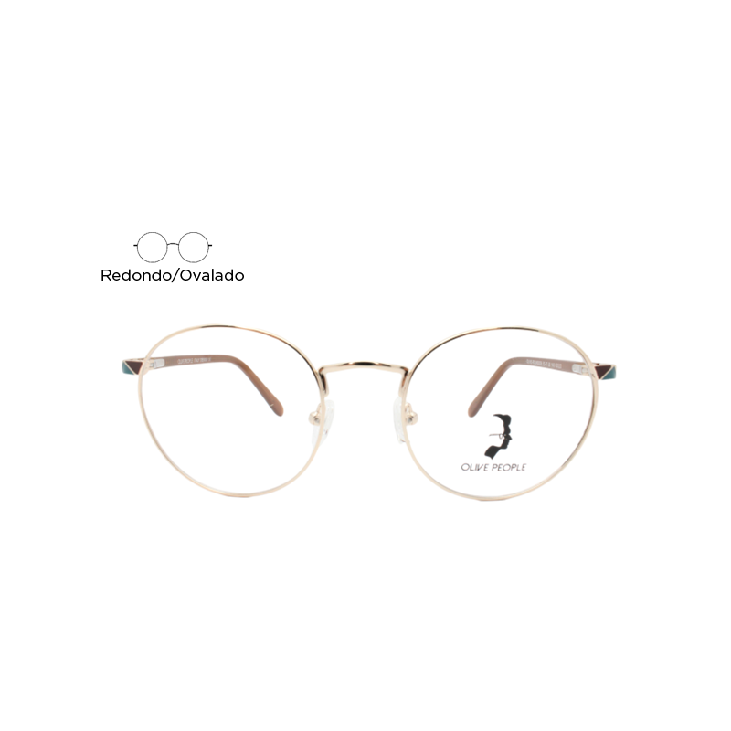 Lente Oftálmico Olive People ROUND009 Café con dorado