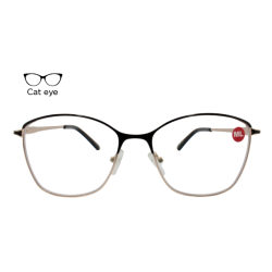 Lente Oftálmico Nikitana Eyewear NK9810FC1 Dorado con negro
