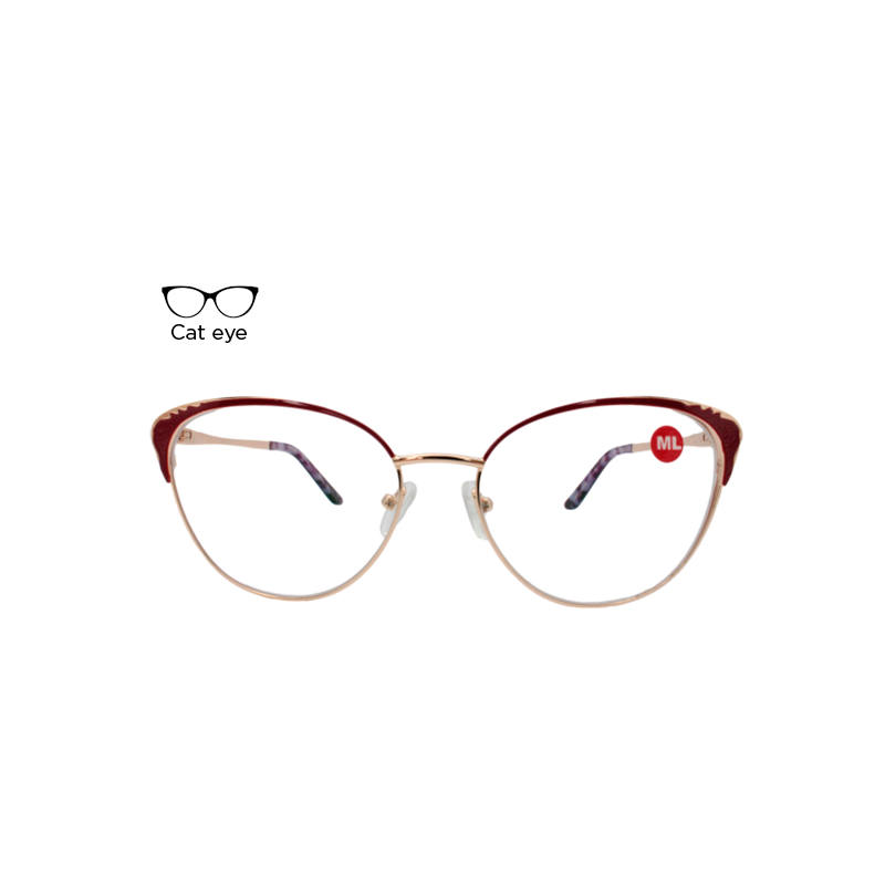 Lente Oftálmico Nikitana Eyewear NK9849FC3 Dorado con rojo
