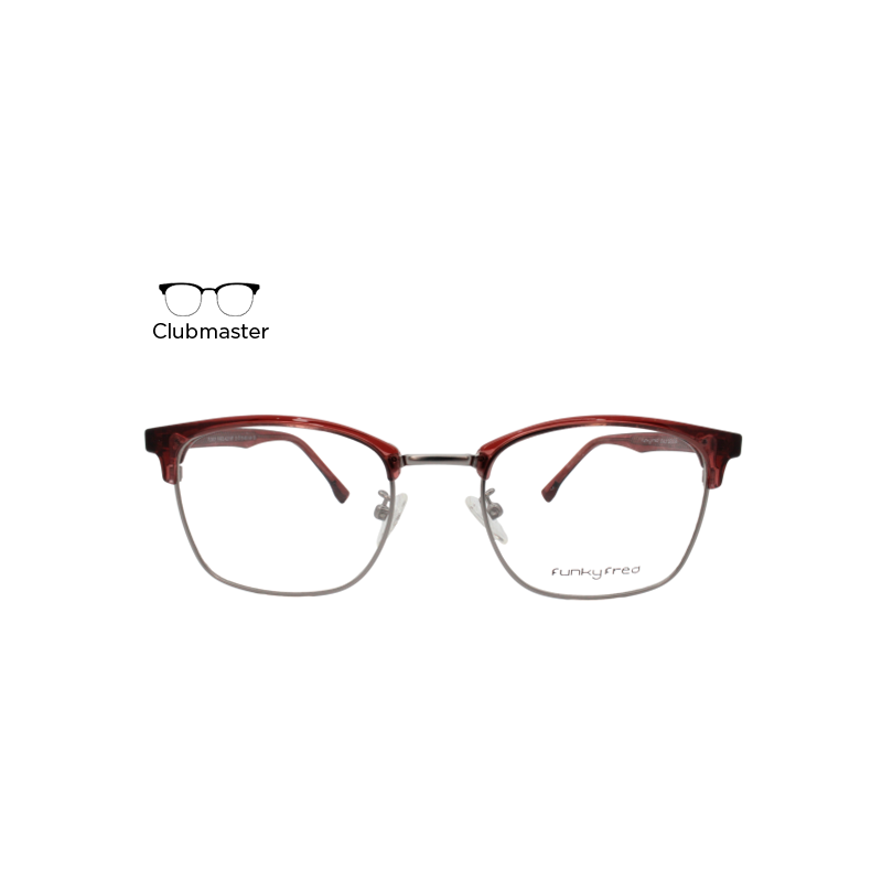 Lente Oftálmico Funky Fred Eyewear A2218F Rojo con plata