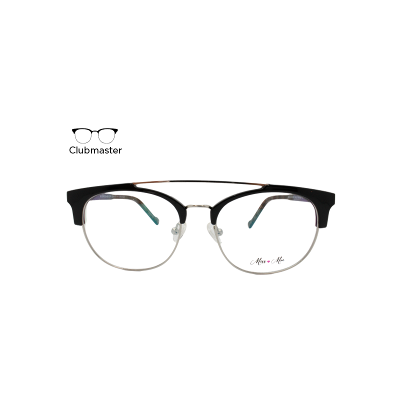 Lente Oftálmico Miss Moe A9012TR Negro con plata