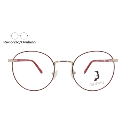 Lente Oftálmico Olive People ROUND006 Rojo con dorado