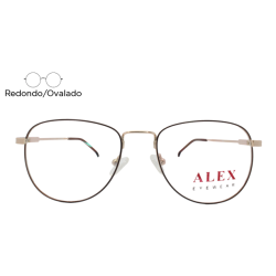 Lente Oftálmico Alex Eyewear ALEXF347 Tinto con dorado
