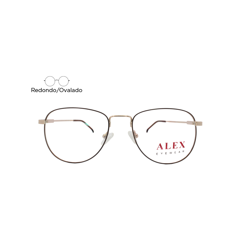 Lente Oftálmico Alex Eyewear ALEXF347 Tinto con dorado