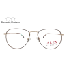 Lente Oftálmico Alex Eyewear ALEXF347 Tinto con dorado