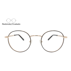 Lente Oftálmico Olive People ROUND007 Negro con dorado