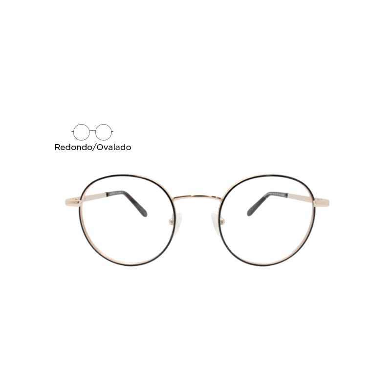 Lente Oftálmico Olive People ROUND007 Negro con dorado