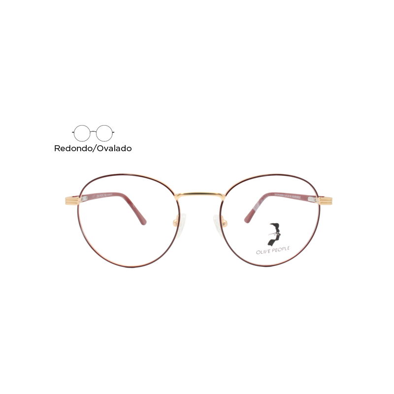 Lente Oftálmico Olive People ROUND008 Tinto con dorado