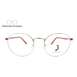 Lente Oftálmico Olive People ROUND009 Rojo con plata