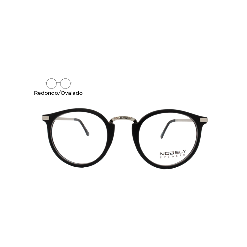 Lente Oftálmico Nobely Eyewear NOB0856 Negro con plata