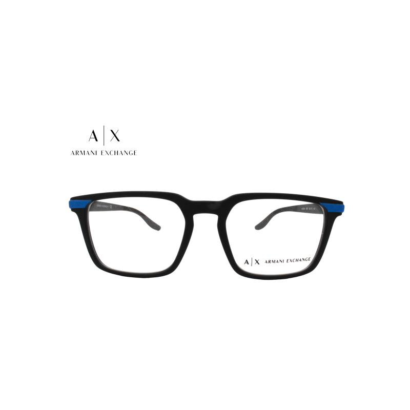 Lente Oftálmico marca Armani Exchange AX3081 Negro con azul mate