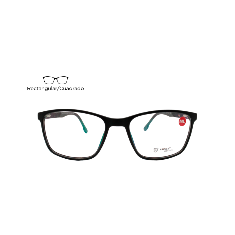 Lente Oftálmico Prince Elegante ACTIVE203AMBLKGRAY Negro mate
